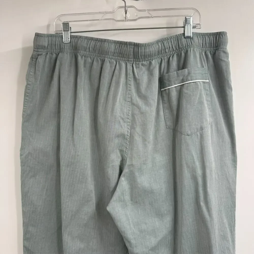 J Crew Green Pajama Pants Men's XL Blue Chevron Pockets Relaxed Fit CB511